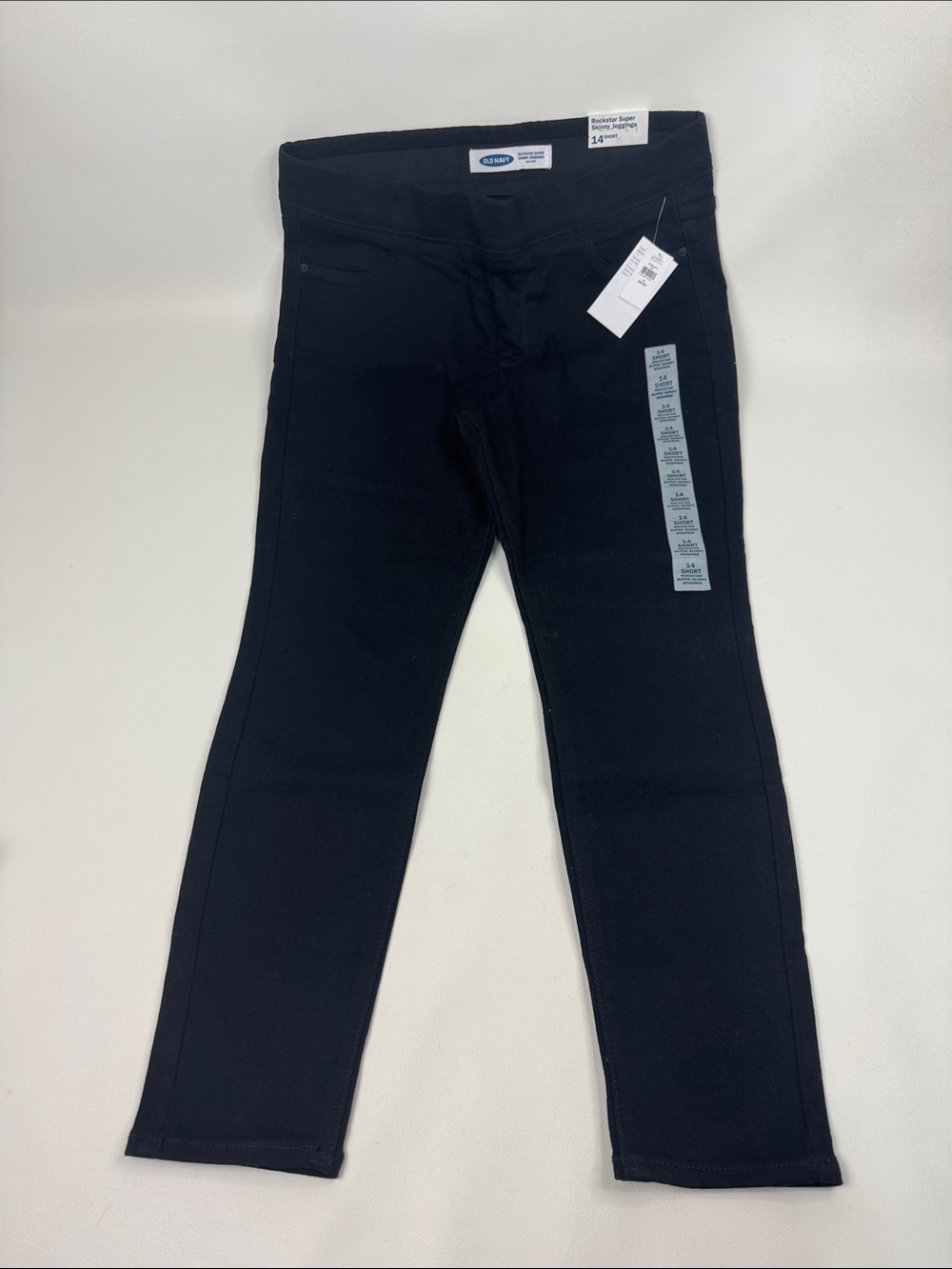 Old Navy Rockstar Black Skinny Jeggings pants Mid rise 14 Short NEW NWT